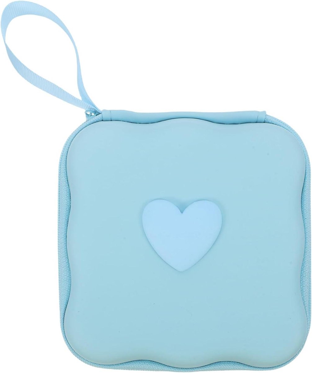 Menstruatiezakje Opbergtas - Maandverband Houder - Hygiënisch Opbergen - Hartvormig Design - 12 x 12 cm - Hemelsblauw