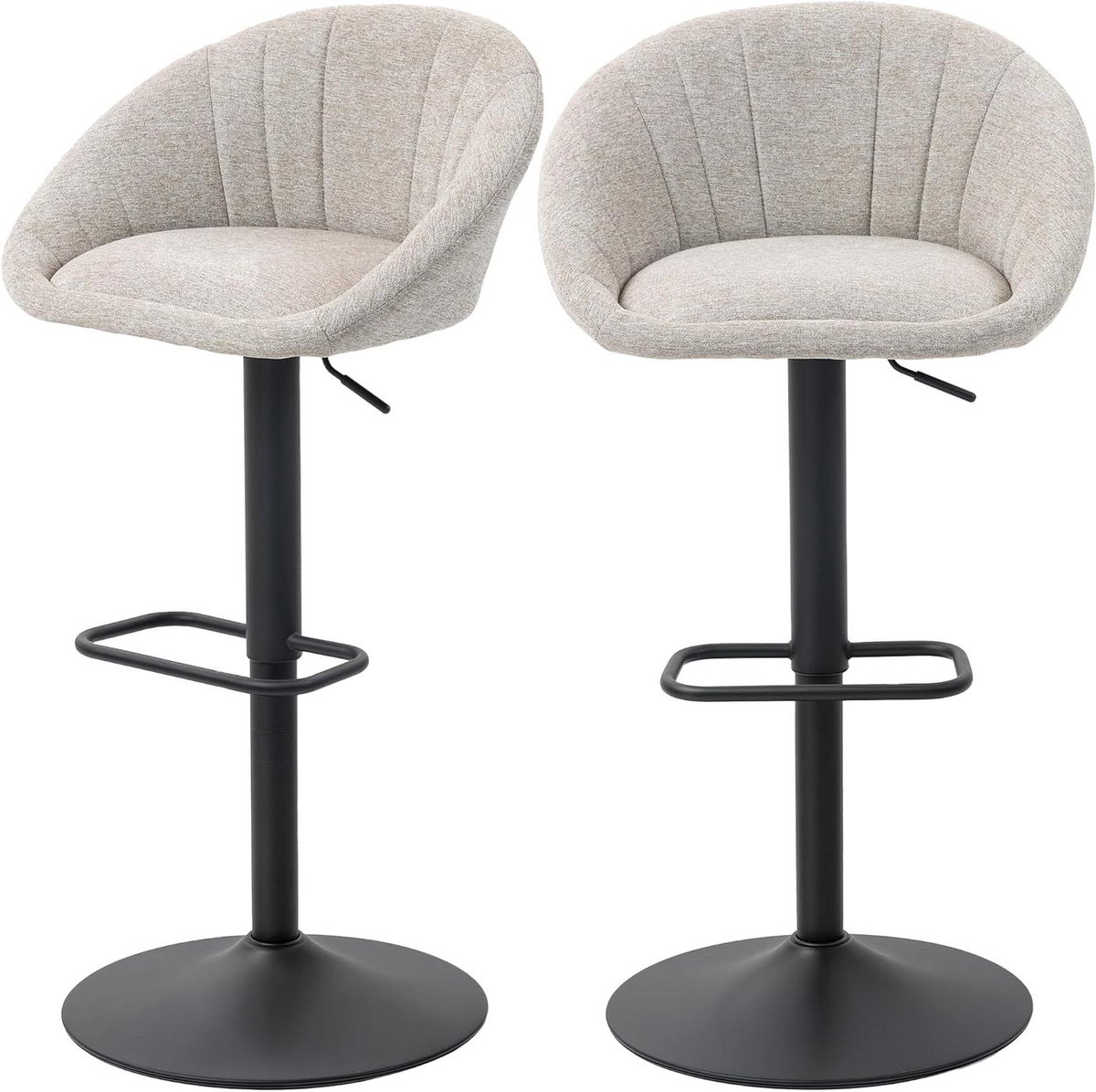 Barkrukken Set - Barstoelen - Keuken & Bar - In hoogte verstelbaar - Set van 2 - Beige