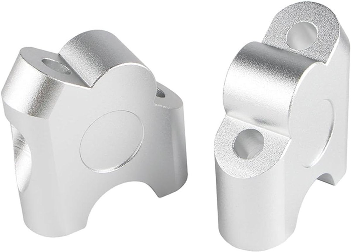 Stuurverhoger Motorfiets - Handlebar Riser - Comfortabeler Rijden - Universele Pasvorm - 7/8 22mm - Zilver