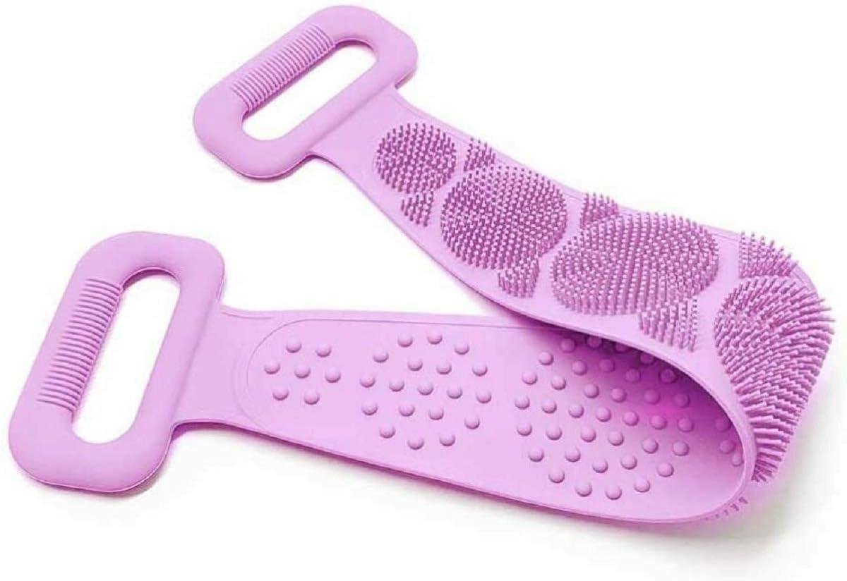 Siliconen Rugborstel - Douche Grijper - Huid Reinigen - Dubbelzijdig Peeling - 60 cm - Paars