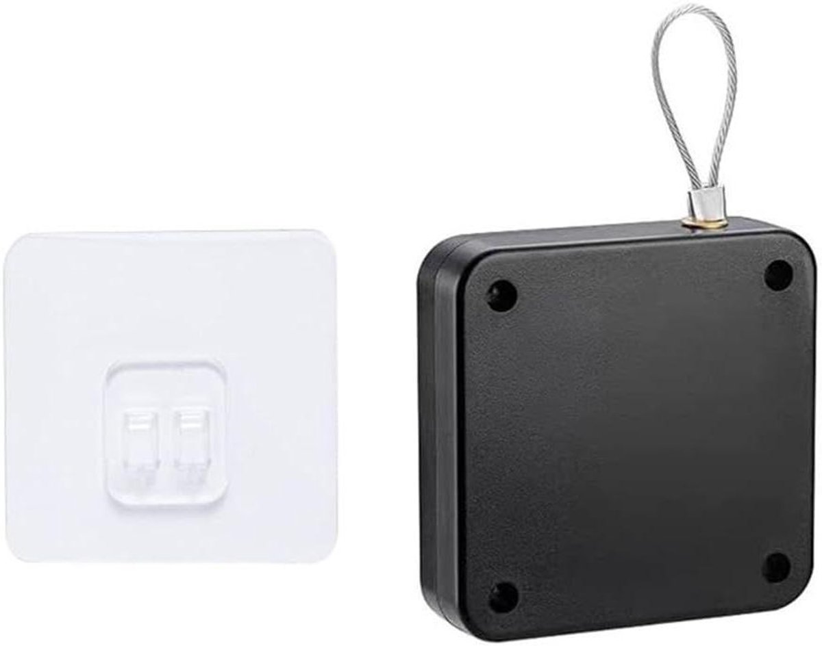 Automatische Deurdranger - Spanapparaat Staaldraad - Deuren Sluiten - Punch-Free Installatie - 800g Spanning - Zwart