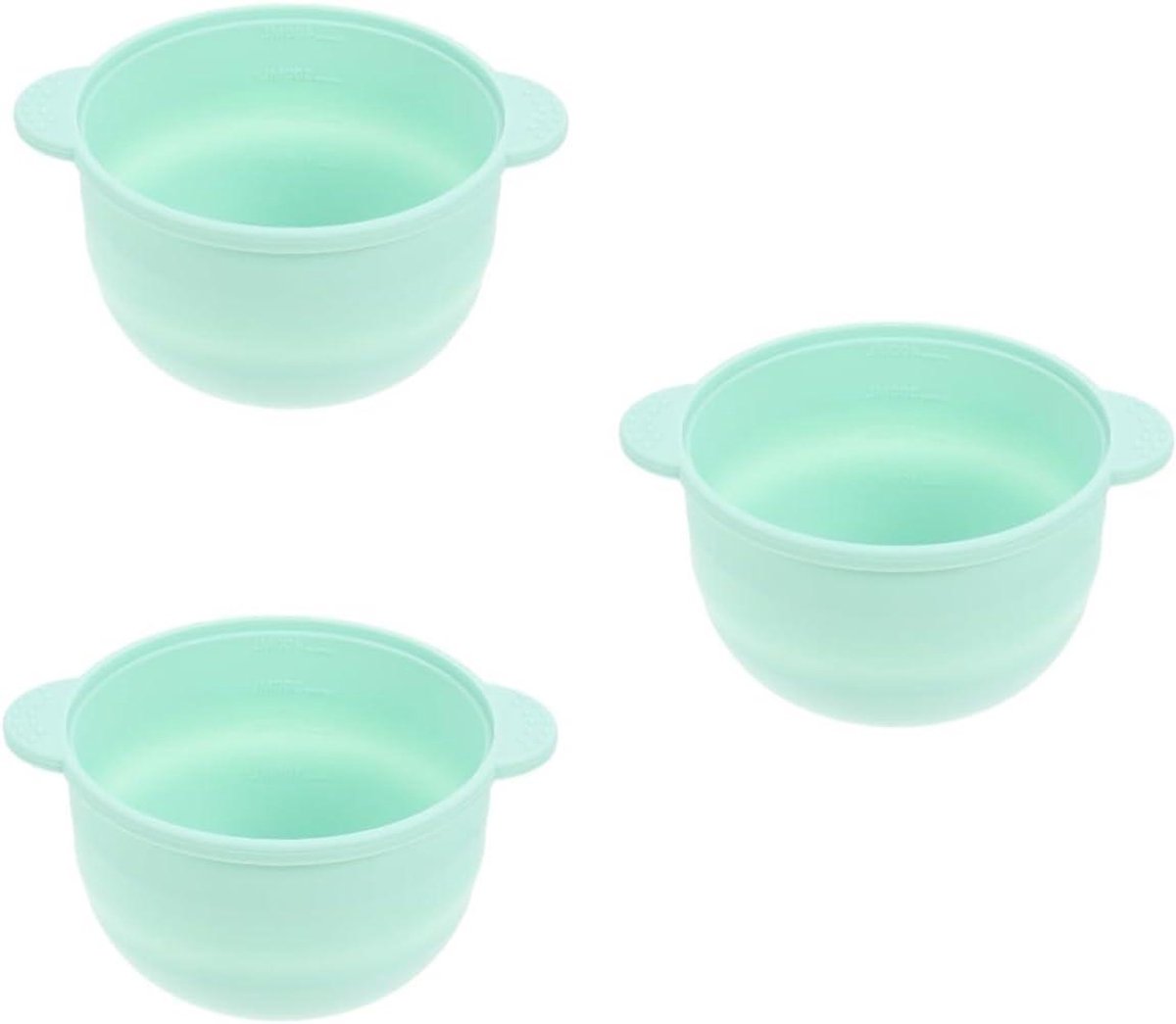 Binnenpot Waxmachine - Wasmeltcontainer - Ontharen Thuis - Antiaanbaklaag - 3 Stuks - Lichtgroen