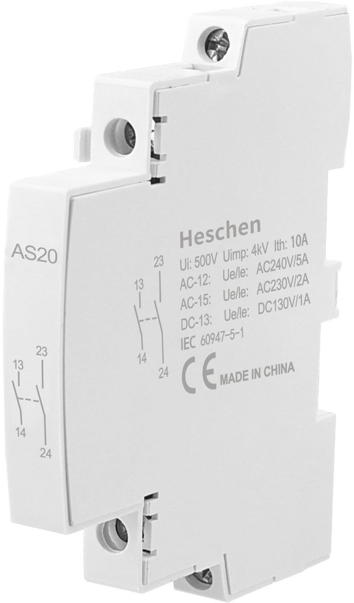 aladdien - Hulpcontactblok - Magneetschakelaar - Zijdelingse montage - 2NO - Voor CT1 HS1 HSR1-serie - 500V - AC-schakelaars