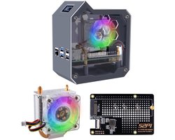 ONF3 Mini Tower NVMe Kit - Raspberry Pi 5 - OLED-scherm - Ondersteunt M.2 NVMe SSD - Ideaal voor thuisgebruik - Compact ontwerp
