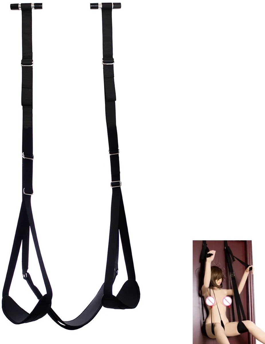 Velmio Sex Schommel - Love Swing - Deur Sexschommel - Bondage set - 136kg max - Sexspeeltjes Voor koppels - Zwart - Verstelbaar