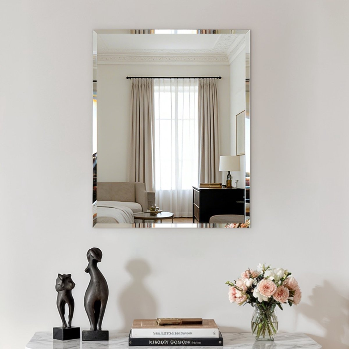 Artloge Rechthoekige Wandspiegel - Frameloos Ontwerp - Spiegelglas met Facetrand - 40x50cm