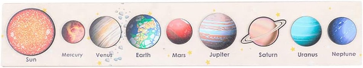 Houten Puzzel Zonnestelsel Montessori Educatief Planeet Speelgoed