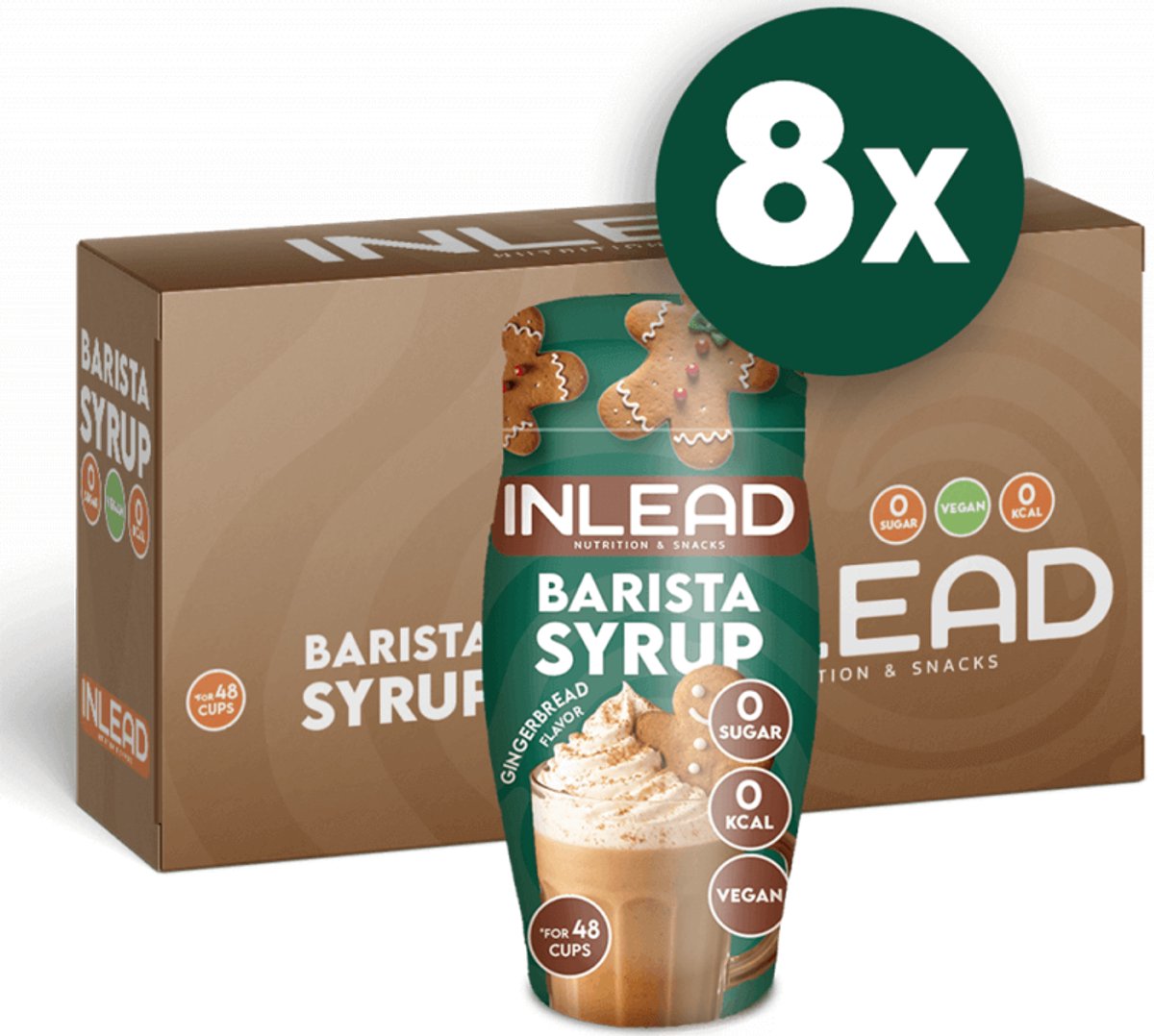 Inlead Barista Syrup (8x65ml) Gingerbread - Functionele voeding - Sauzen/Siropen