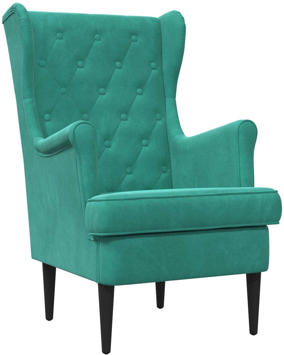 vidaXL - Fauteuil - Turquoise - Fluweel