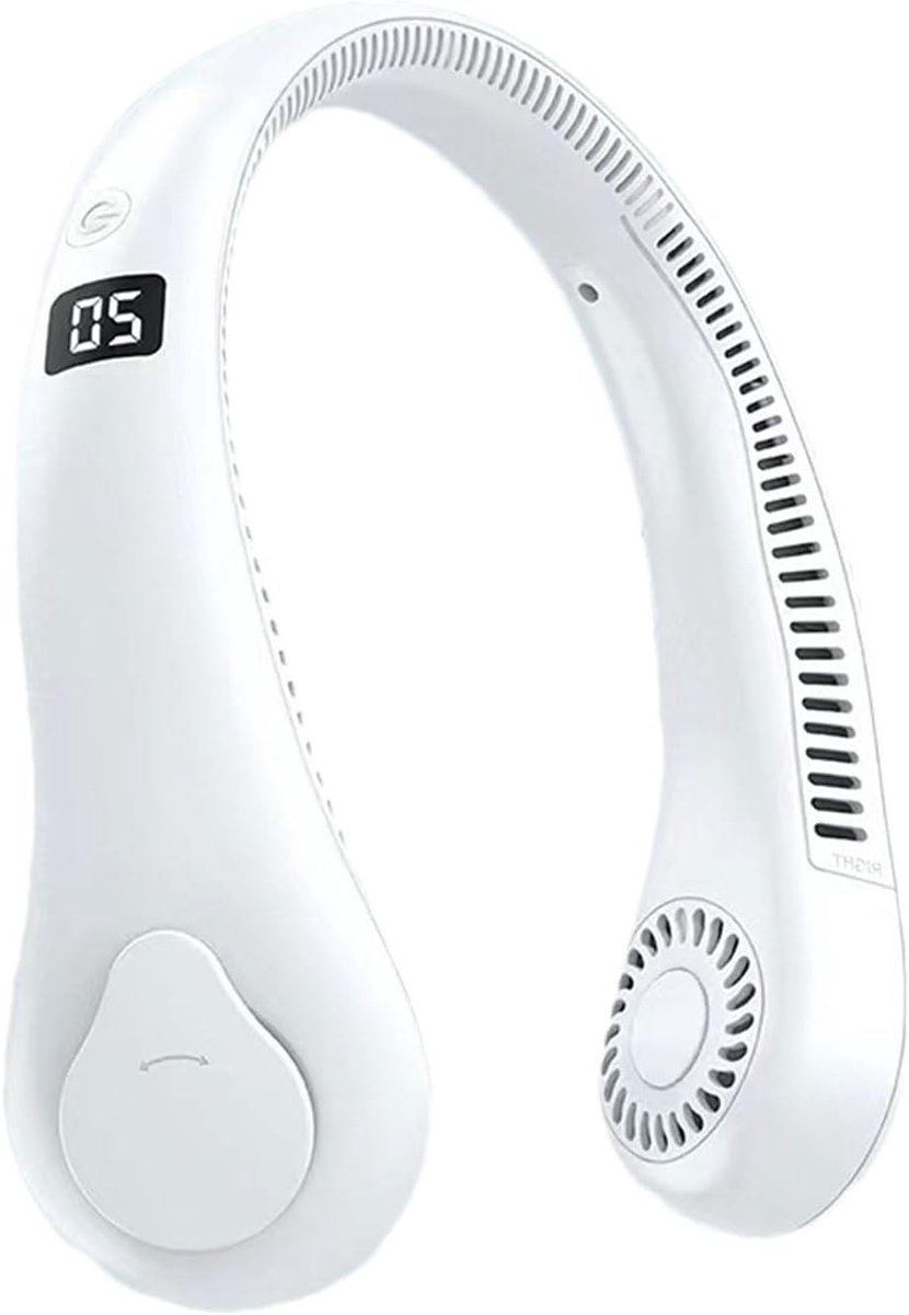 Draagbare Nekventilator USB-Oplaadbaar – Bladloos en Stil – 5 Snelheden voor Buiten en Reizen