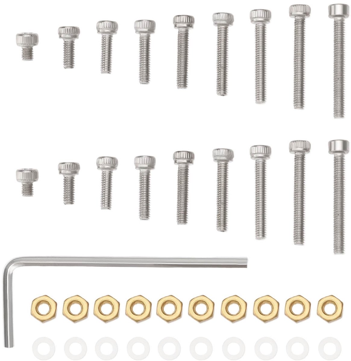 aladdien - Draaitafel Montage Kit - Headshell Cartridge Schroeven - Roestvrij staal - M2.5 Bouten - Geschikt voor Linn en Thorens - 1 Set