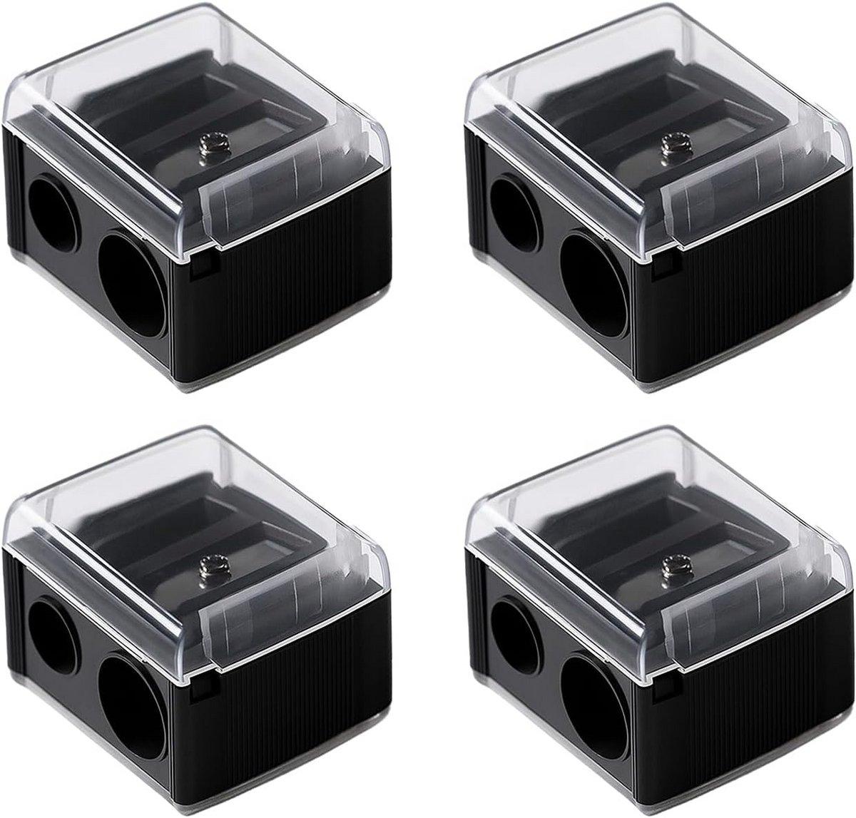 4 Stuks Make-up Potloodslijpers voor Eyeliner, Wenkbrauw en Lippen - Met Deksel