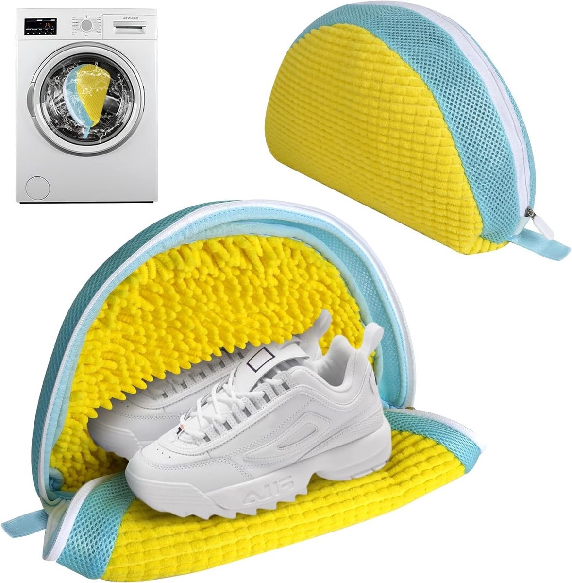 Set van 2 Waszakken voor Schoenen, Herbruikbare Waszakken voor de Wasmachine, Perfect voor Organisatie en Reizen, Bescherming en Onderhoud