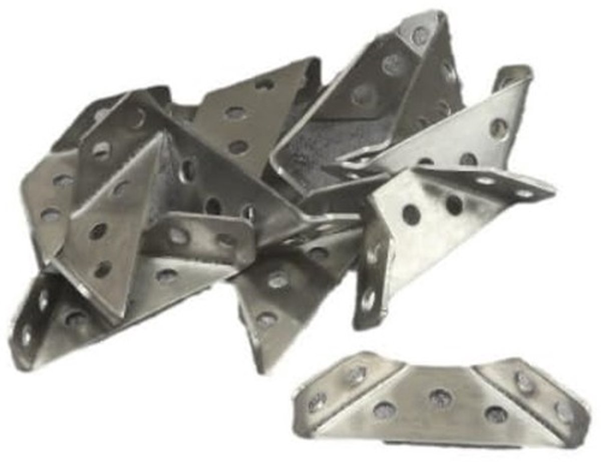 aladdien - Hoekcodes - Roestvrijstalen hoekprofiel - 20 stuks met schroeven - Zilver - Meubelverbinder - Universeel - Voor meubelmontage - Zilver