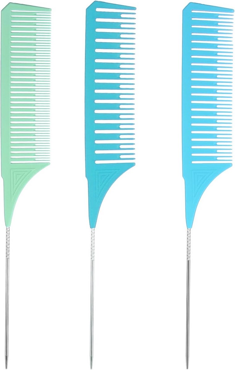 Set van 3 Professionele Styling- en Verfkammen voor Highlights en Kapsalon
