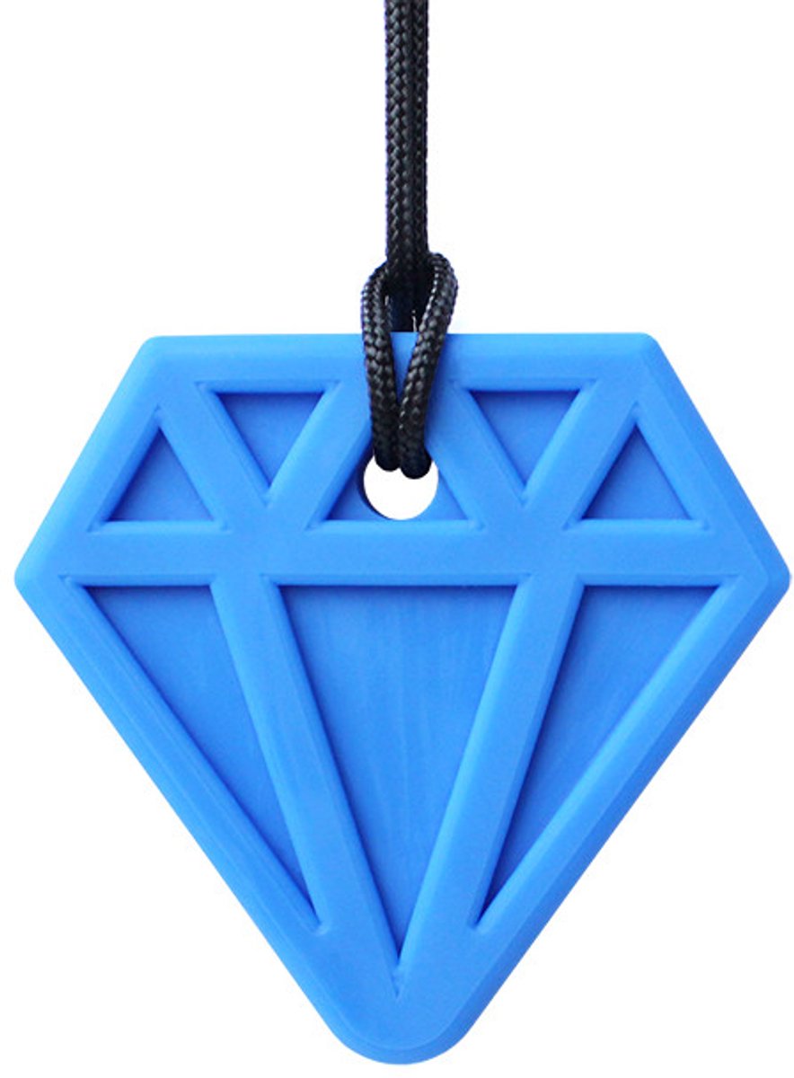 ARK Therapeutic kauwketting diamant bijtsieraad voor kinderen blauw.