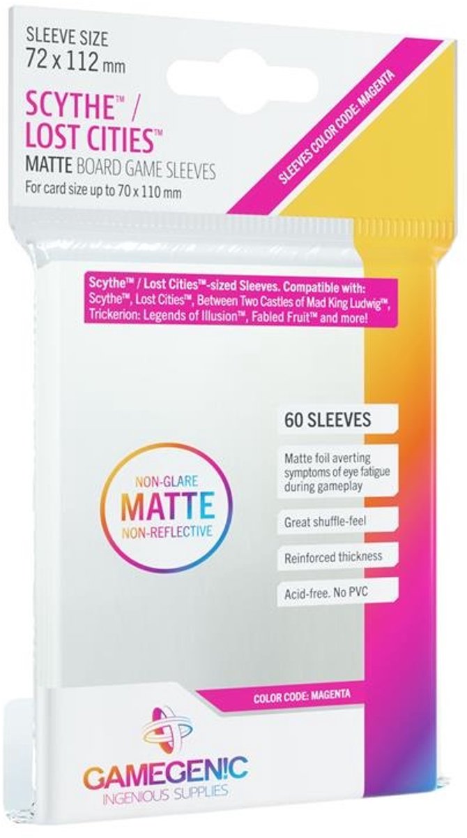 60 GameGenic Card Sleeves 72 x 112mm (GGS10058ML)