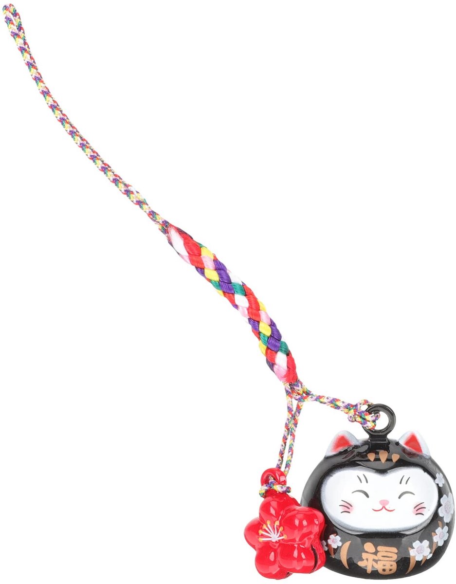 aladdien - Gelukskat Telefoonhanger - Maneki Neko Sleutelhanger - Charmante Decoratie - 11 cm - Fengshui Rijkdom - Perfect voor Sleutels en Telefoon