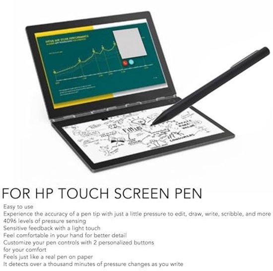 Vt products - Slimme Digitale Pen - 4096 Niveaus Drukgevoelig - Geschikt voor Touchscreen - Grijs - Styluspen voor Laptops - Perfect voor Creatieve Kl — afbeelding 5