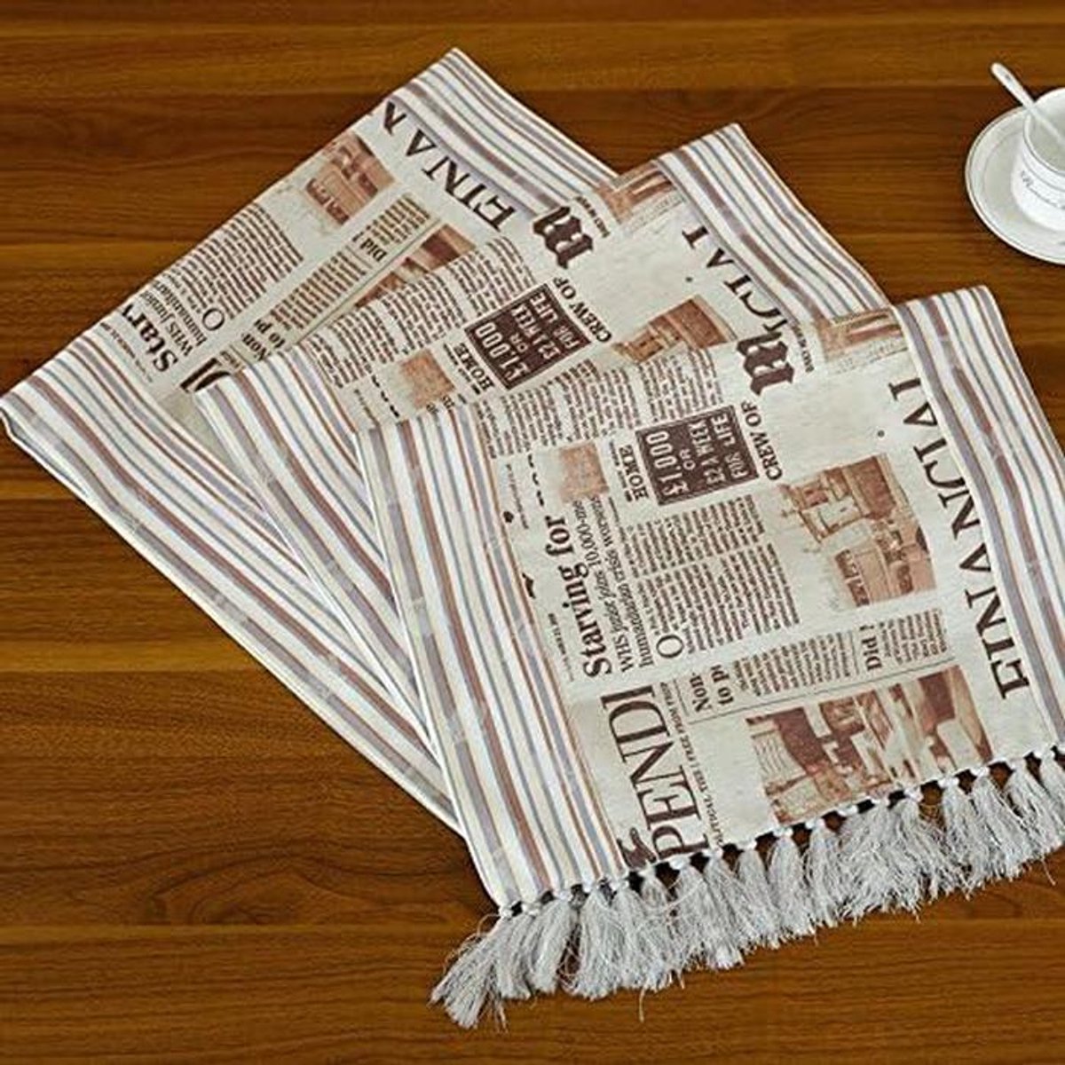 Tafel Runner - Linnen Stof - Tafel Decoratie - Europees Design - 38x220cm - Blauw