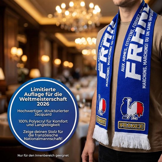 Voetbal Sjaal - Cult Sjaal - Supporters Demonstreren - Met Alle Titels - 145 cm - Blauw Wit — afbeelding 3