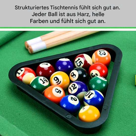 Miniatuur Biljart - Draagbare Pooltafel - Indoor Entertainment - Compleet Speelset - 34 x 23 x 7.3 cm - Meerkleurig — afbeelding 4