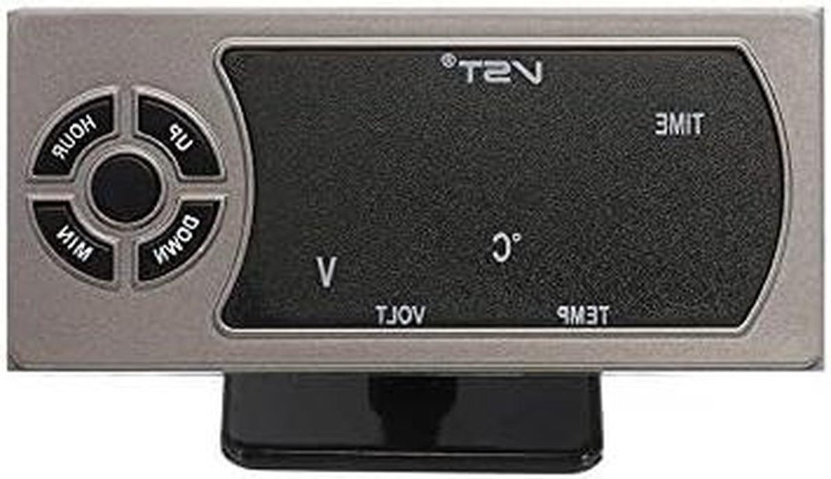 Auto Klok - Spanning Meter - Reistijd Monitoren - 3-in-1 Display - DC 12-24V - Grijs
