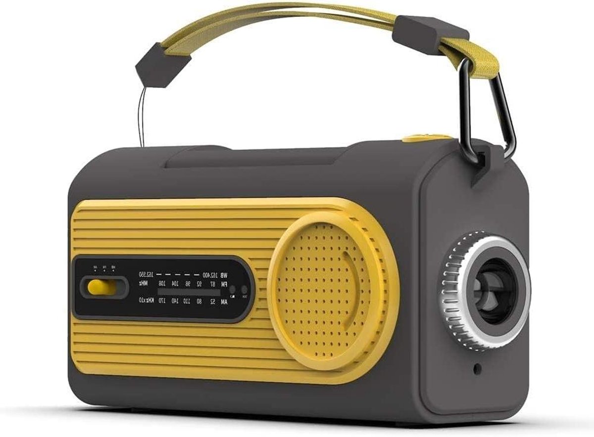 Noodweer Radio - Draagbare Ontvanger - Veilig Blijven - Meerdere Oplaadopties - Compact Formaat - Zwart