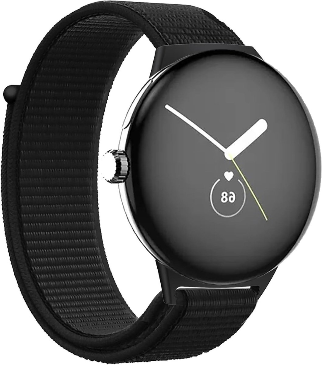 Verstelbare Zachte Nylon Horlogeband voor 45 mm Smartwatch, Ademend en Comfortabel, Geschikt voor Diverse Stijlen en Activiteiten, Zwart