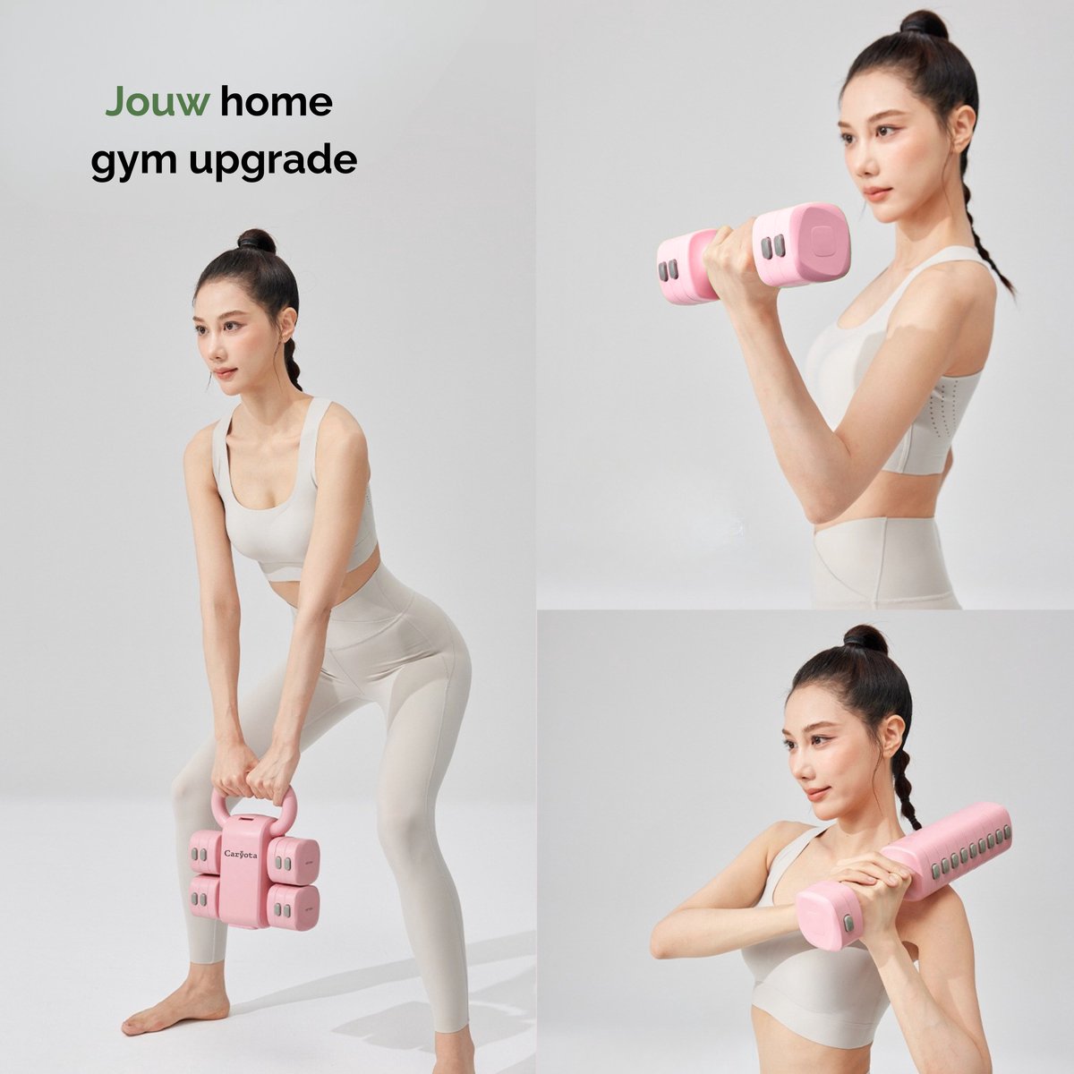 Caryota 2-in-1 Verstelbare Kettlebell & Dumbbell Set - Roze - 5.5 kg - Veelzijdige Krachttraining Fitness Gewichten voor Thuis en Sportschool – foto 5