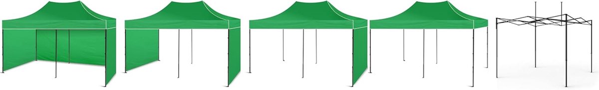 Waterdicht Partytent Vouwpaviljoen 3x6m Groen – Stabile Voortent met 3 Zijwanden voor Tuin en Beurs