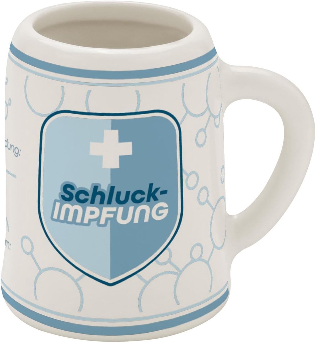 Mini-Kruik met Motief en Spreuk, 5 cl, New Bone China Porselein