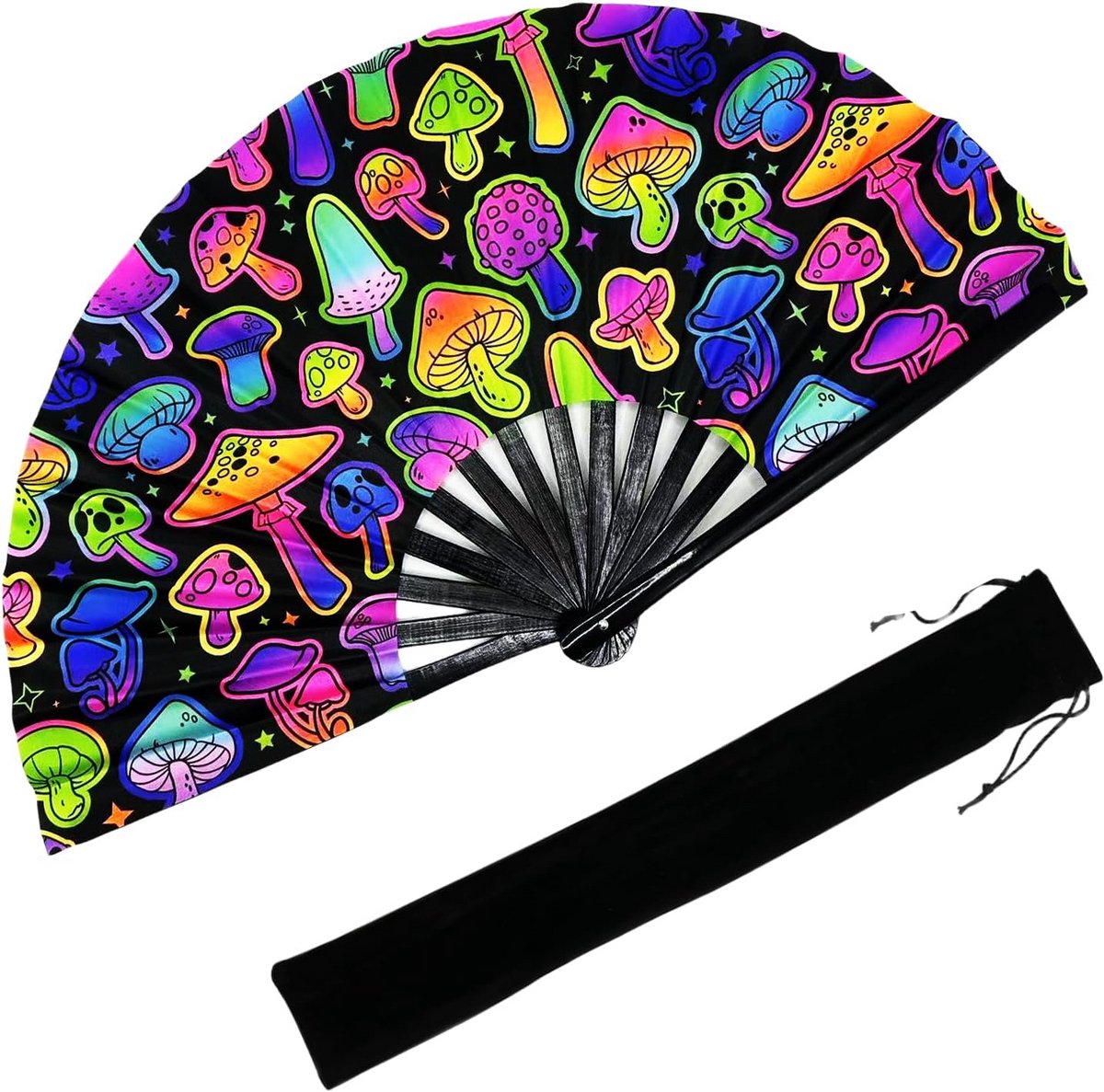 Grote Opvouwbare Rave Ventilator 3 cm UV-Gloed voor Feest en Dans