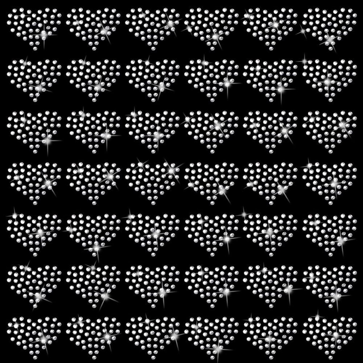 Allecto- Kristallen stickers - Hartjes - Opstrijkbare - Helder - Liefdespatroon - Strass bling kristallen - Transfers - Kostuumjurk - Decoratie - Geschikt voor jurken - Heldere hartjes - 100 stuks 20 x 24 mm.