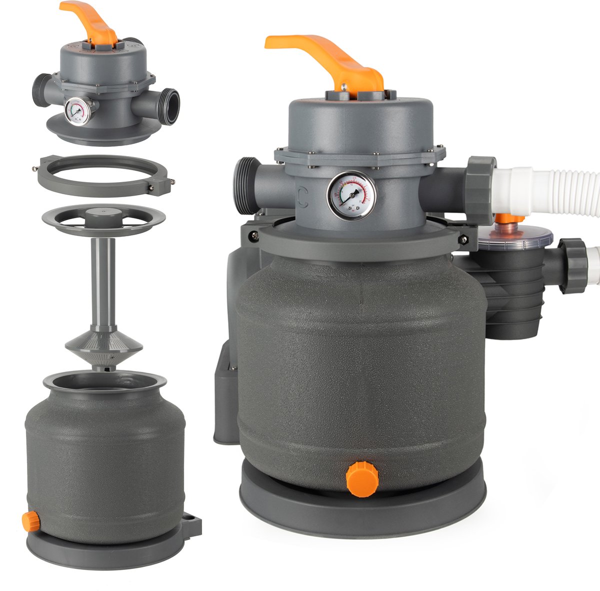 COIL Zandfilterpomp 8705 L/u voor Zwembad – 250W Poolfilterpomp met 38 mm Aansluiting – Inclusief Slangen, timer en Accessoires – foto 2