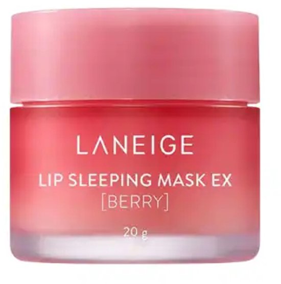LANEIGE Lip Sleeping Mask EX Berry, 20g. Couvercle rose et pot rouge/rose.