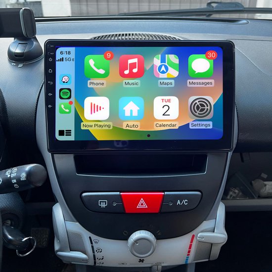 Junsun Android 15 Draadloze CarPlay Andriod Auto Autoradio Geschikt Voor Toyota Aygo Peugeot 107 Citroen C1 - Bluetooth - Achteruitrijcamera - GPS Navigatie - Plug & Play - 10-inch Touchscreen - WiFi - SWC - Octa-core processor