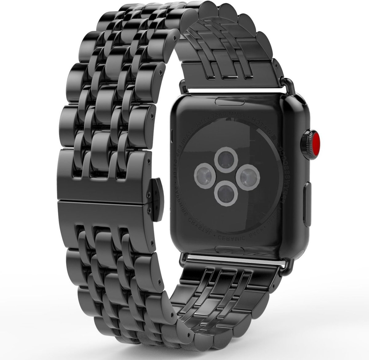 Verstelbare RVS Sportarmband voor Apple Watch 44mm en 42mm, Geschikt voor Mannen en Vrouwen, Duurzaam en Comfortabel Vervangingsbandje voor iWatch Series 6-5-4-3-2-1