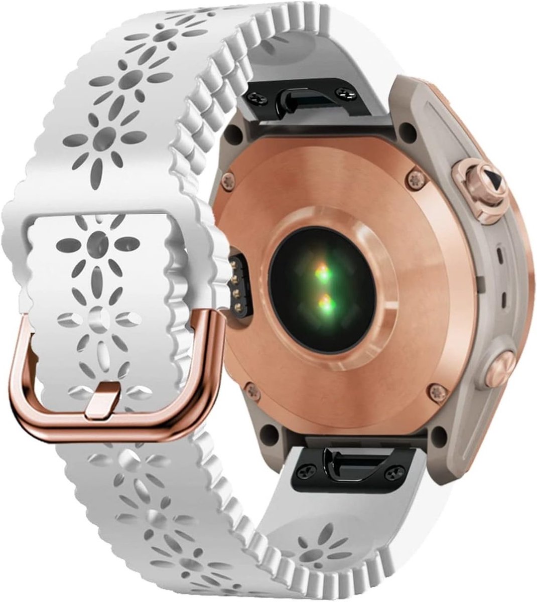 Snelle Pasvorm 20mm Silicone Horlogeband voor Garmin Instinct 2S, Fenix 7S, Fenix 6S en Fenix 5S - Zachte Sportieve Band met Holle Ontwerp voor Descent Mk2S, Ideaal voor Sport en Dagelijks Gebruik