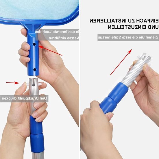Telescopische Hengelset met 34 cm Diep Net en Rubber Handschoen voor Zwembaden, Vijvers en Aquaria van Merkloos — afbeelding 2