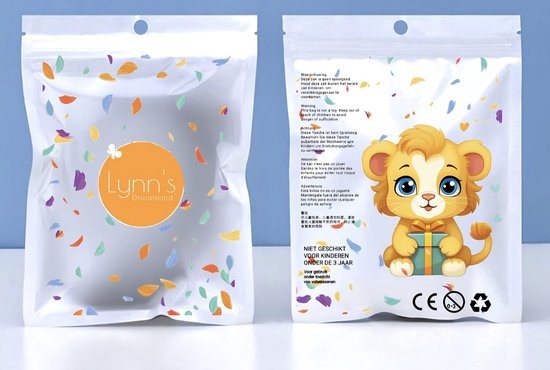 Poppenkleertjes voor 17cm pop of knuffel - Gele eend onesie - Kleding voor designer modepop - Pluchen outfit met rits - Cadeauzakje van Merkloos — afbeelding 4