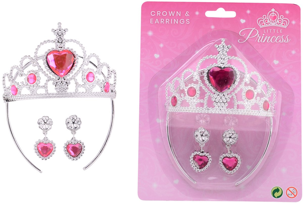 Princess Secret kroon en oorbellen op kaart