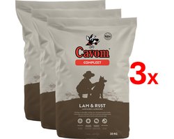 Cavom compleet Lam & Rijst - geperste brokken - 3x 20 kg