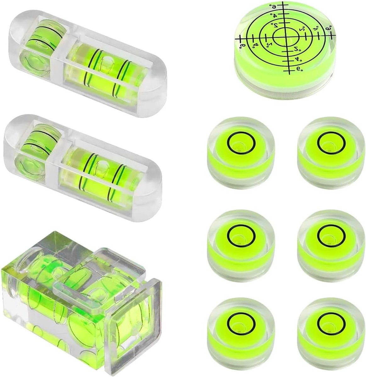 Mini Bubble Waterpas Set - 10 Stuks Kleine Waterpassen voor Camera, Camping, Caravans en Motorhomes