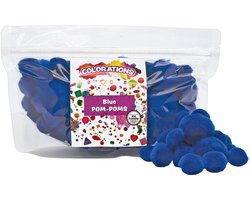 Colorations pompons blauw knutselmateriaal 100 stuks - creatief speelgoed.