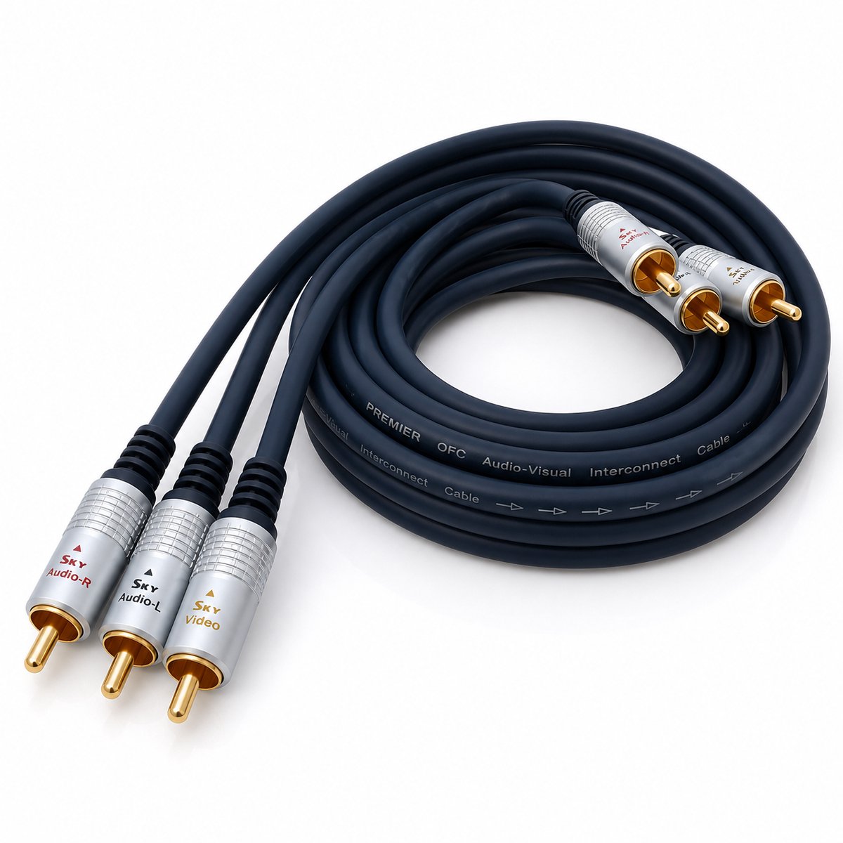 SkyTronic Audio/Video Interconnect 3 x RCA - 3 x RCA High-End Audio/Video signaalkabel