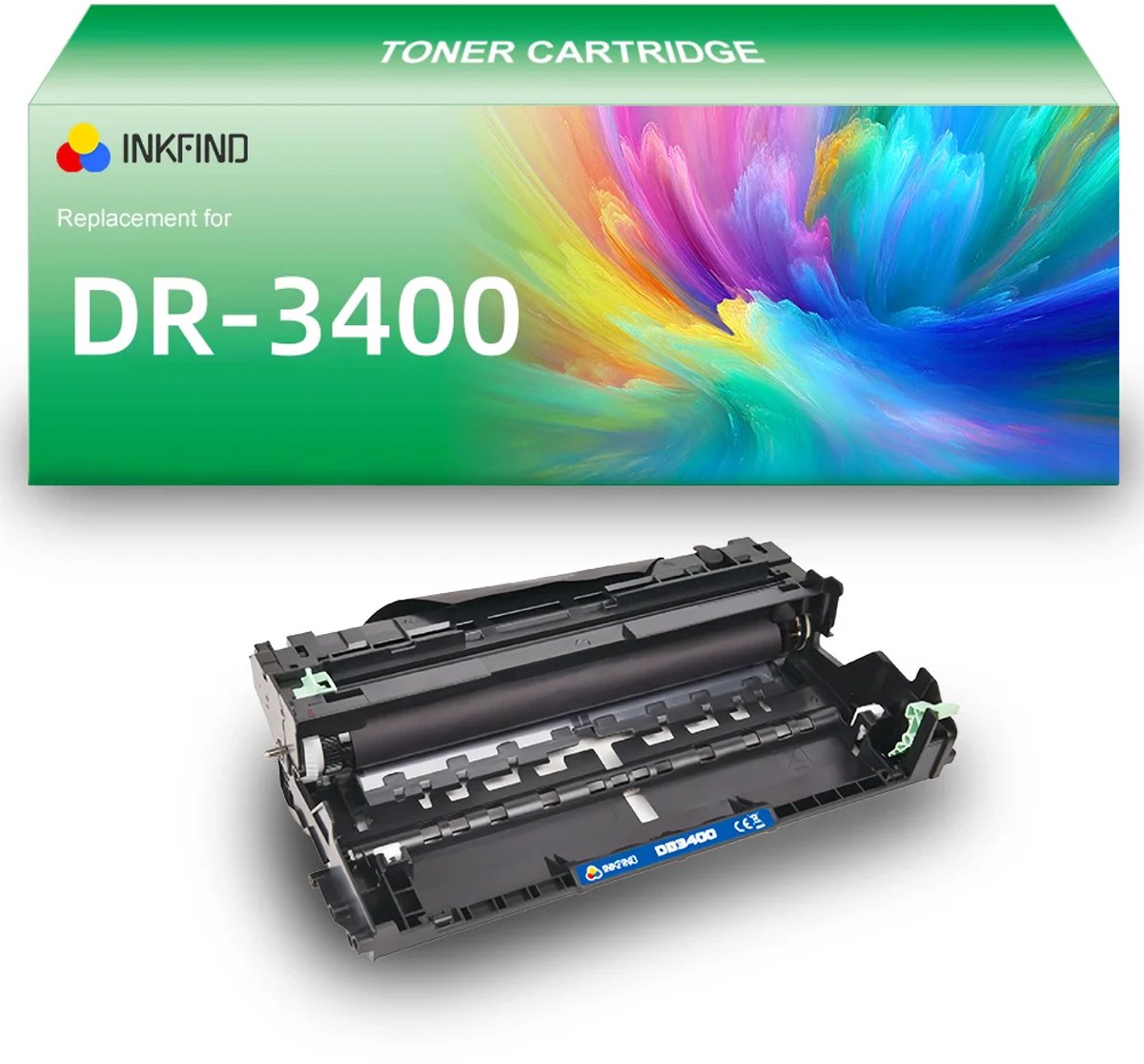 INKFIND DR3400 drum unit compatibel met Brother DR3400 DR-3400 - 1-pack Zwart