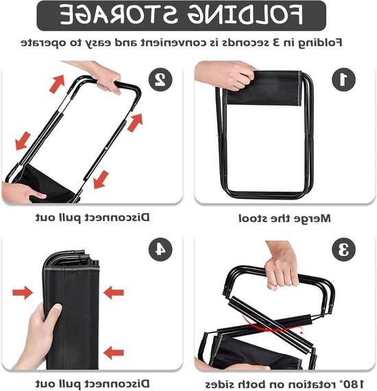 30 cm Voetbank - Outdoor Camping Kruk - Draagbare Balkon Kruk met Draagtas - Mini Camping Kruk - Kleine Draagbare Vouwkruk - Vouwbare Tuinkruk voor Kamperen - Vissen - Tuinieren en Strand — afbeelding 5