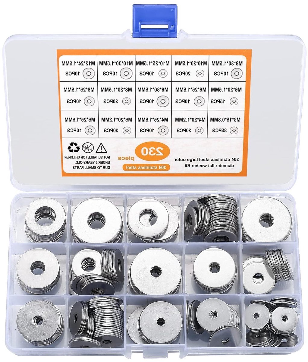 230-delige RVS Wasmachines Set met Slotringen - Assortiment van 15 Maten