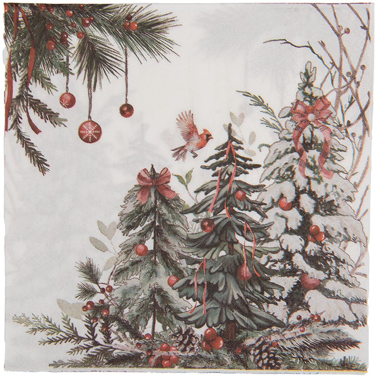 Clayre & Eef Servetten Papier Set van 20 33x33 cm Wit Papier